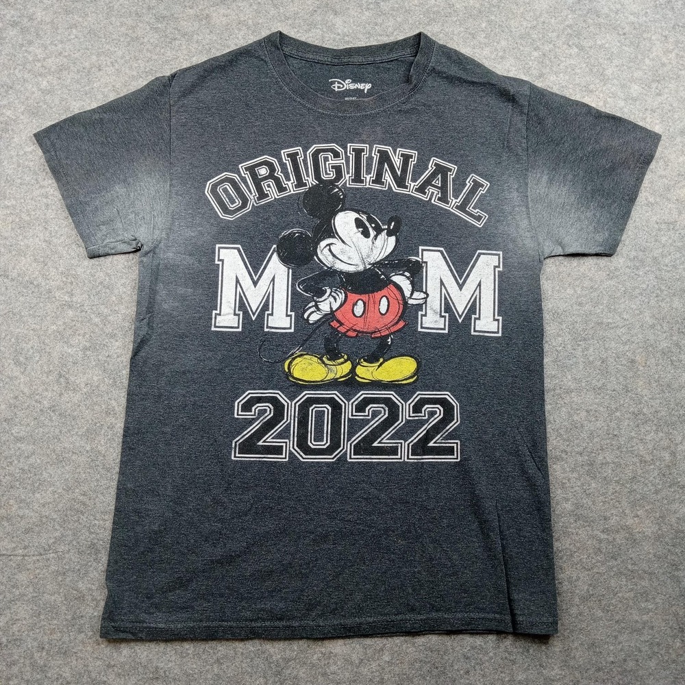 Disney Shirt Womens Small Gray Graphic Tee Top Mickey Mouse Original Mom 2022